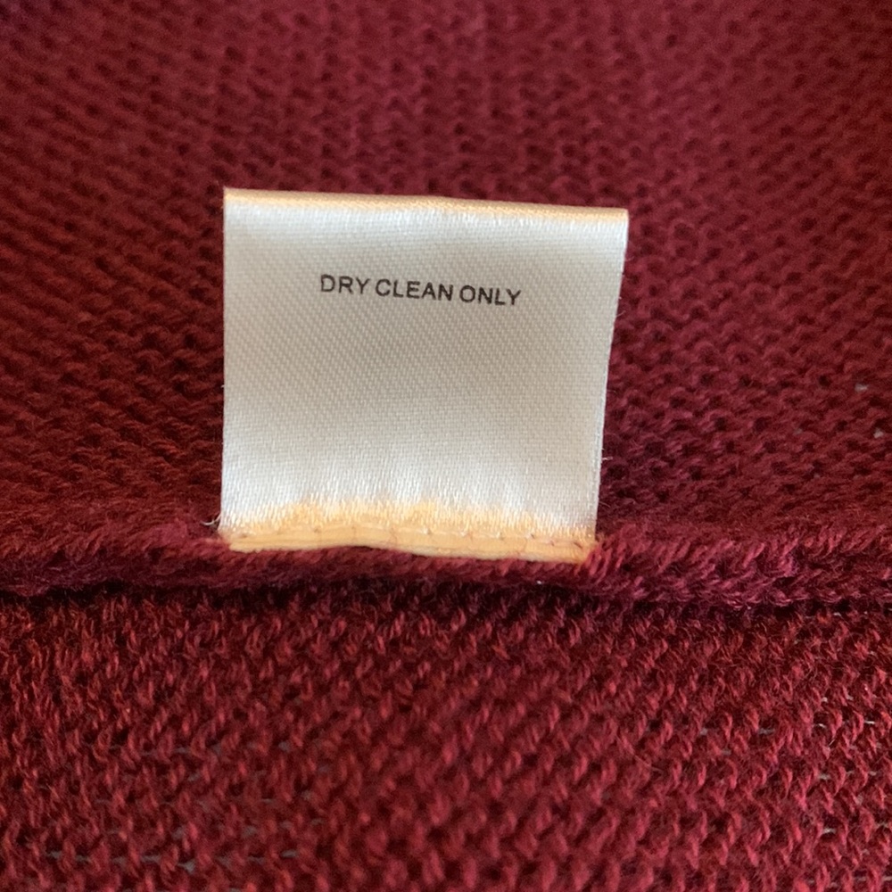 Lovestitch deep red burgundy sweater fringe pockets medium Love Stitch - Picture 10 of 11